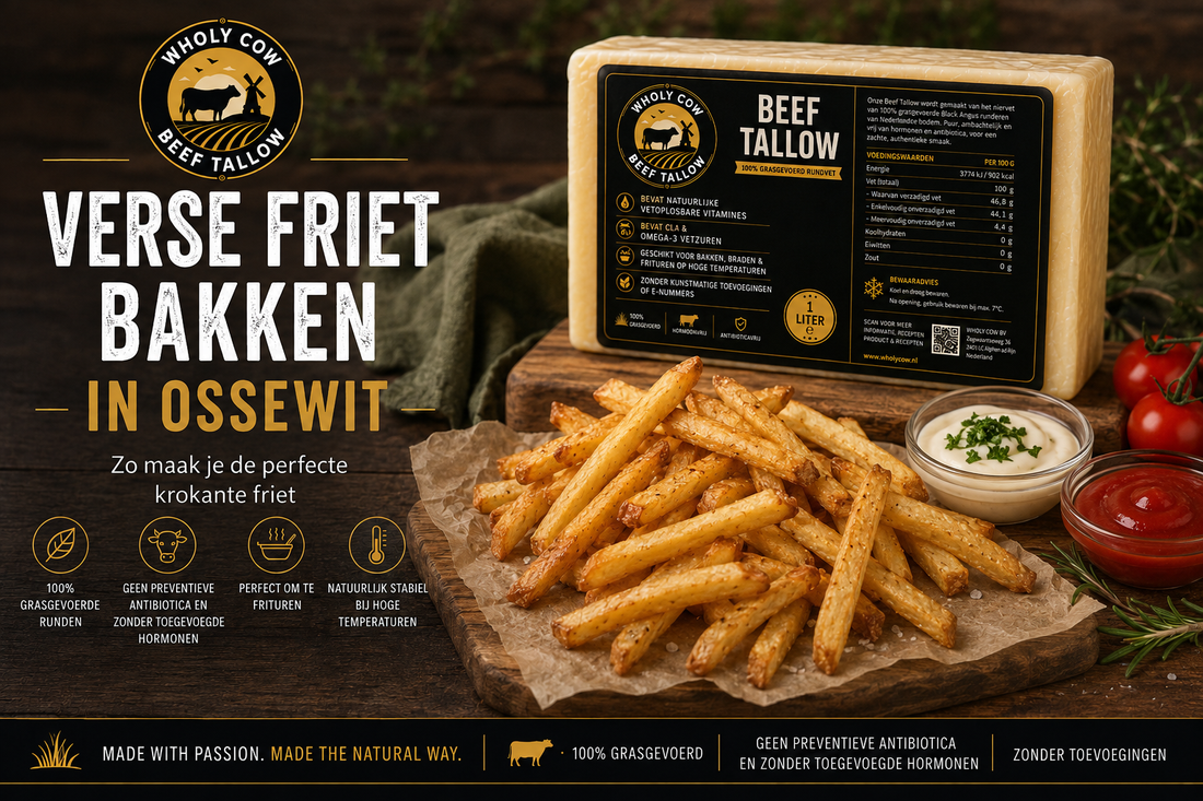 Verse friet bakken in ossewit met Wholy Cow Beef Tallow