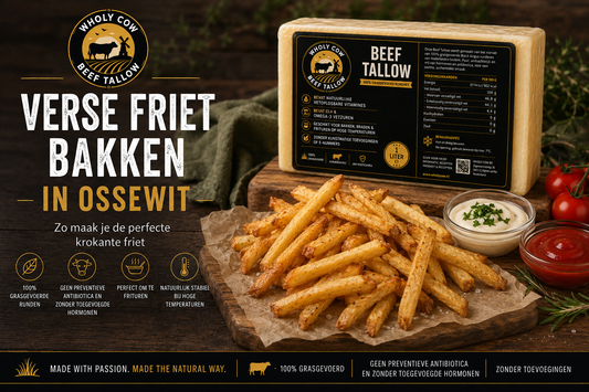 Verse friet bakken in ossewit met Wholy Cow Beef Tallow